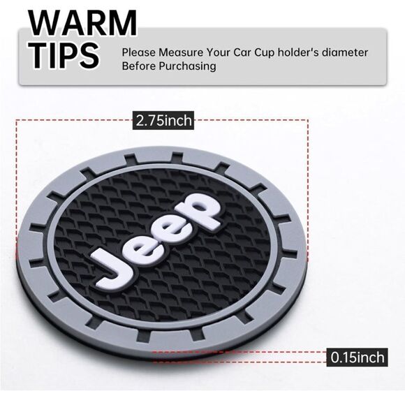 Jeep cup Coasters in black and gray Set of 2 NWT - Picture 2 of 7